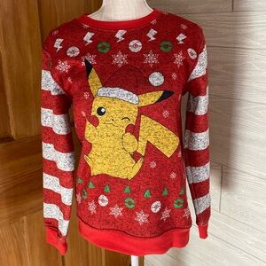 Pokemon Pikachu Christmas holiday sweatshirt. Size Junior XL